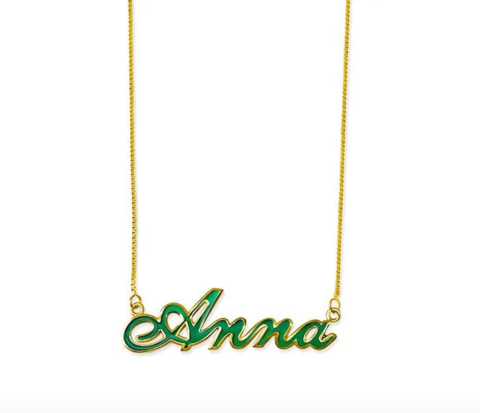 Enamel Name Necklace