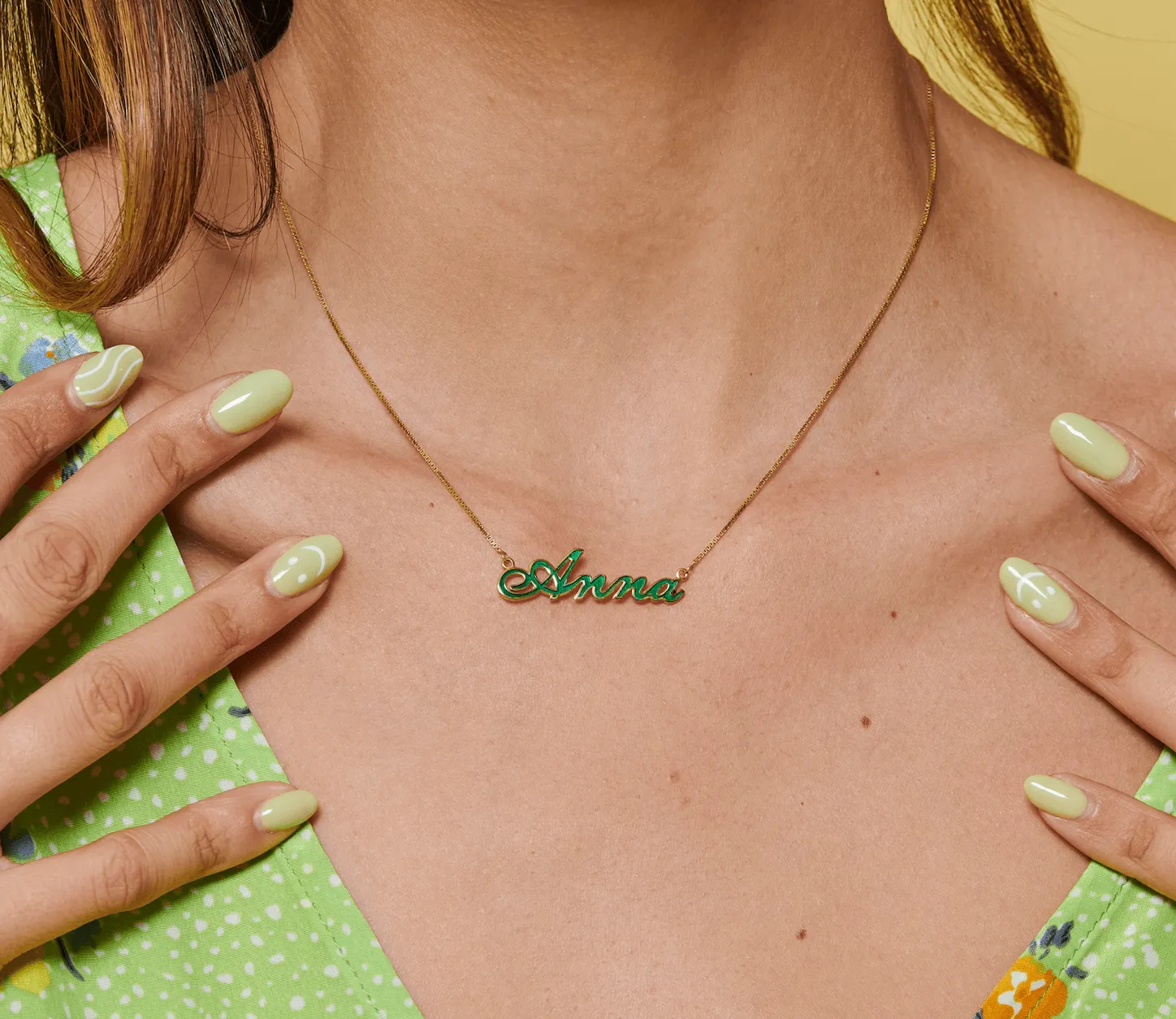 Enamel Name Necklace