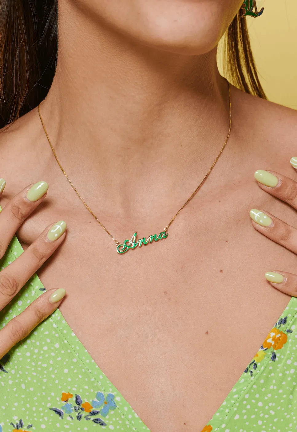 Enamel Name Necklace