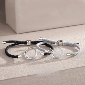 Engravable Sun and Moon Bracelets Set for Couples