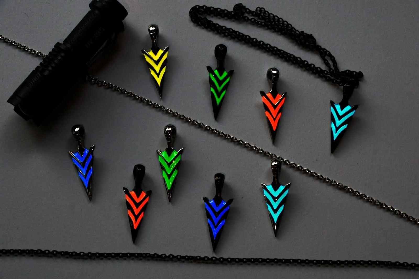 Exclusive Glow In The Dark Arrowhead Necklaces