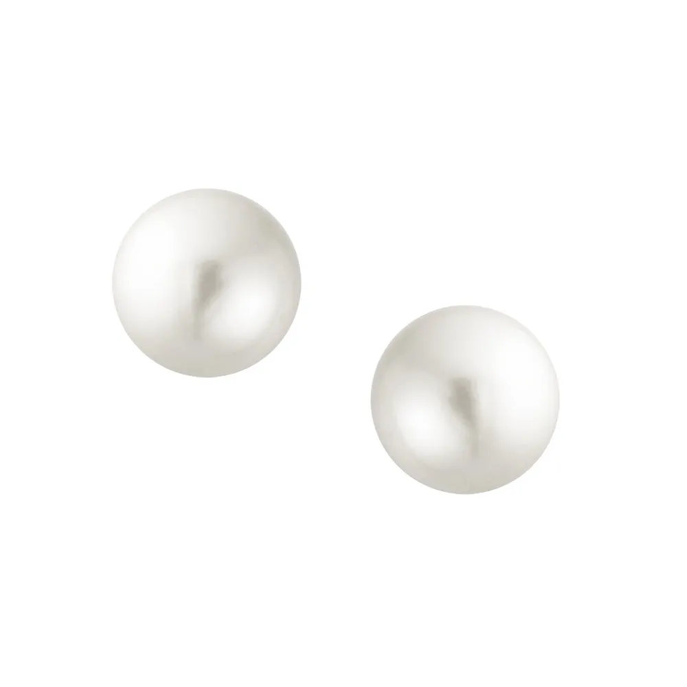 Fashion Bridal Drop Ball Earrings with Simulated Pearl Studs in Sterling Silver