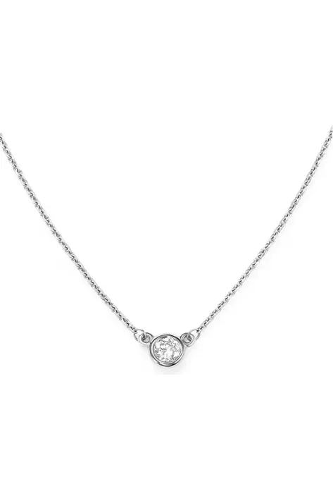 FC Creations Necklace 14K Gold Diamond Bezel Necklace  | White Gold 0.22 Carats