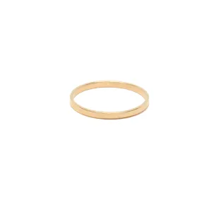 Flat Band Solid 14k Gold Ring