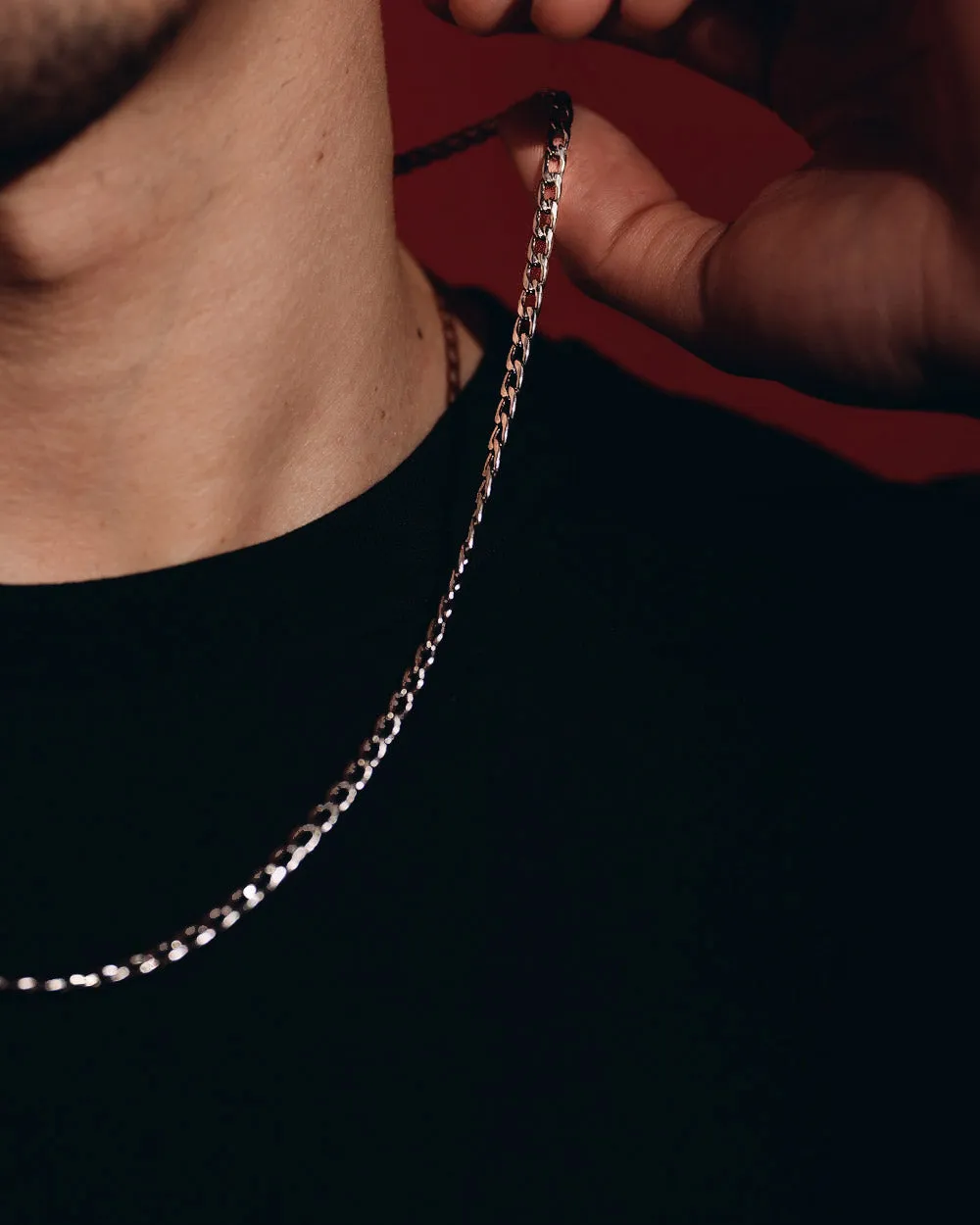 Flat Cuban Chain Necklace 4mm