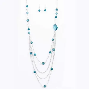 Fool for Jewels Blue Quad-Layer Necklace