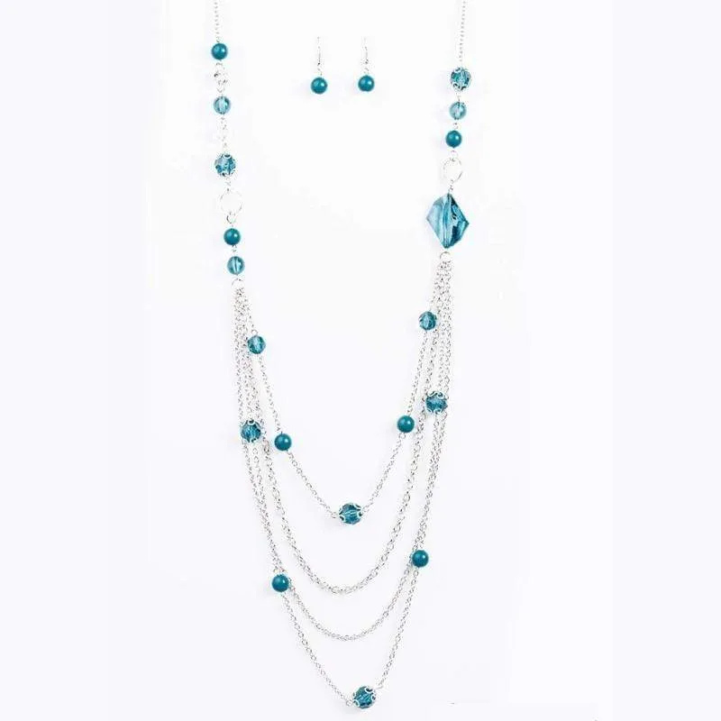 Fool for Jewels Blue Quad-Layer Necklace