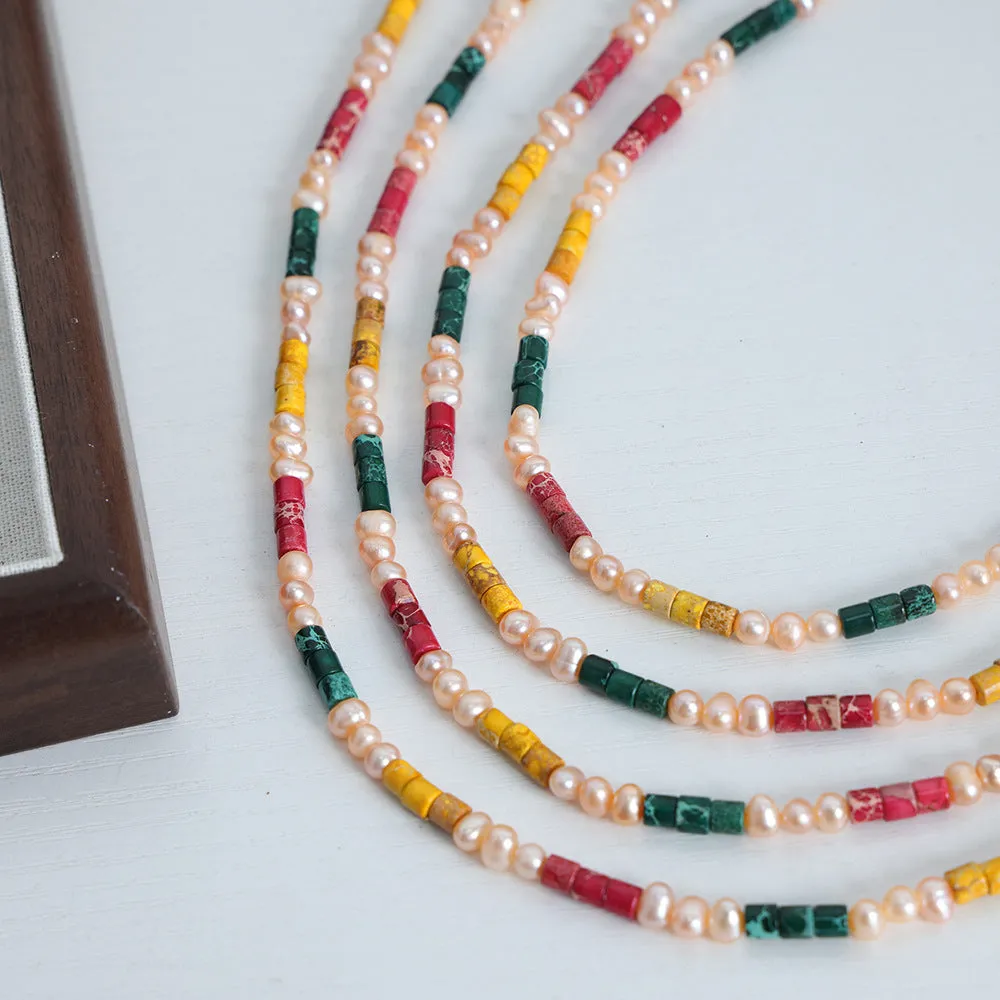 Freshwater Pearl Colorful Beaded Necklaces