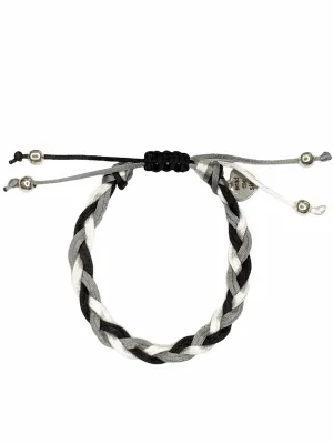 Friendship Bracelet - Black / White / Grey Braided