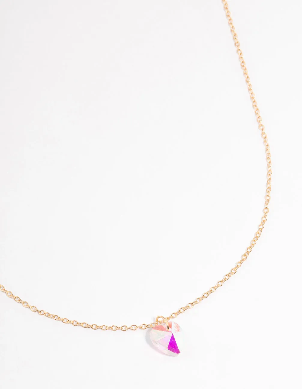 Gold Basic Heart Stone Necklace