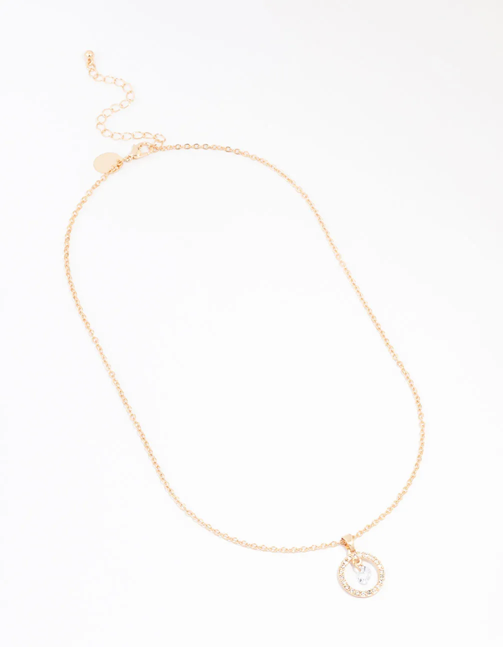 Gold Circle Diamante Necklace