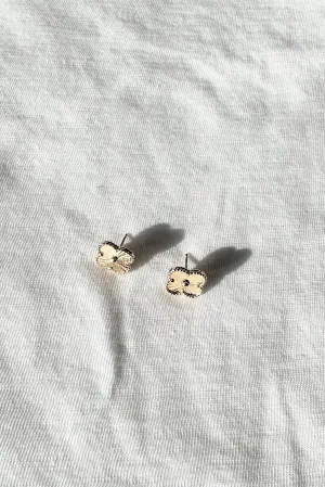 Gold Clover Stud Earrings