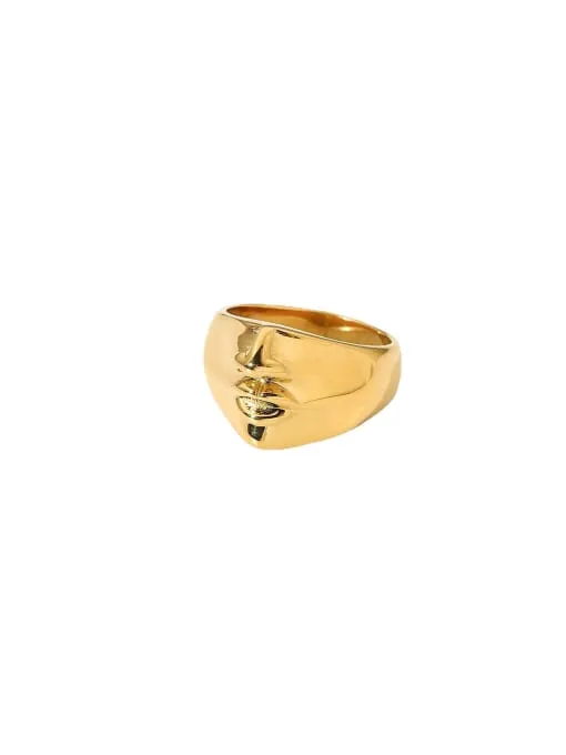 Gold Face Ring, 18K Gold Plated Fashion Luxury Statement Ring