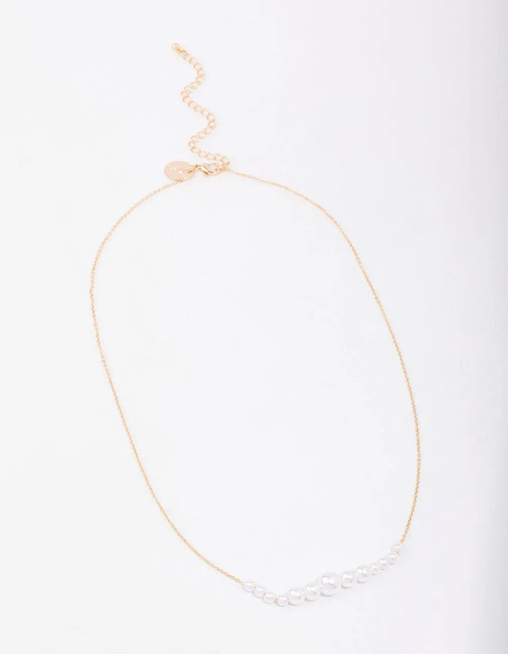 Gold Graduating Pearl Short Necklace