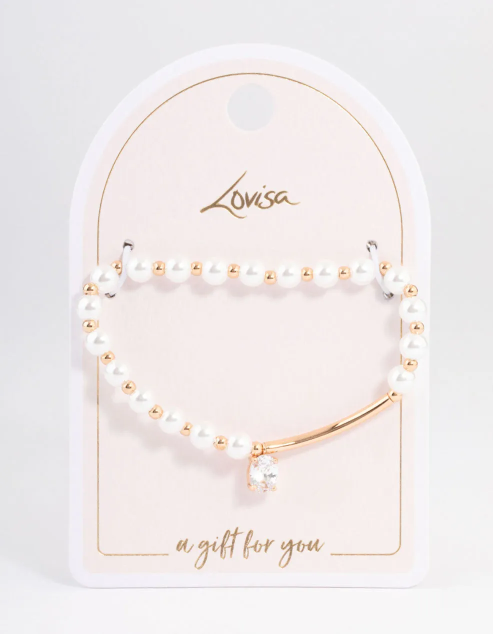 Gold Pearl & Bar Diamante Bracelet