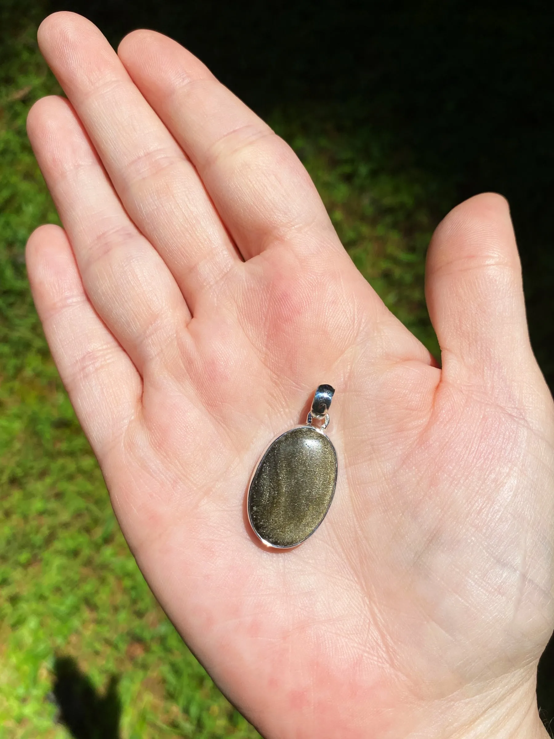 Gold Sheen Obsidian Pendant