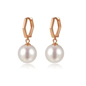 hexagon Pearl Earrings