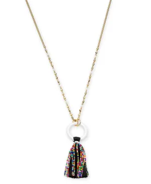 Inc Gold-Tone Beaded Tassel Pendant Necklace, 32   3 Extender