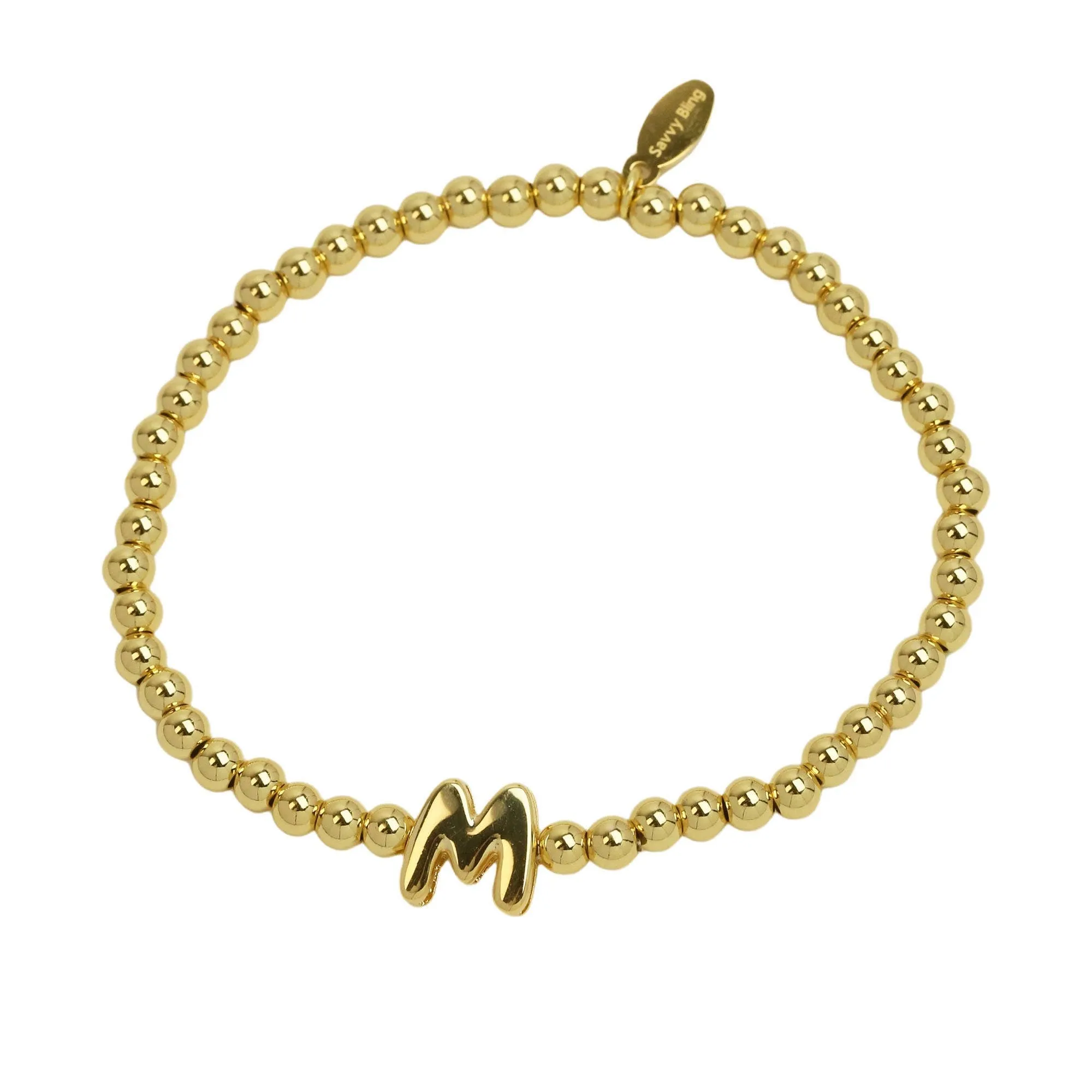 Initial Bubble Bracelet Gold Filled