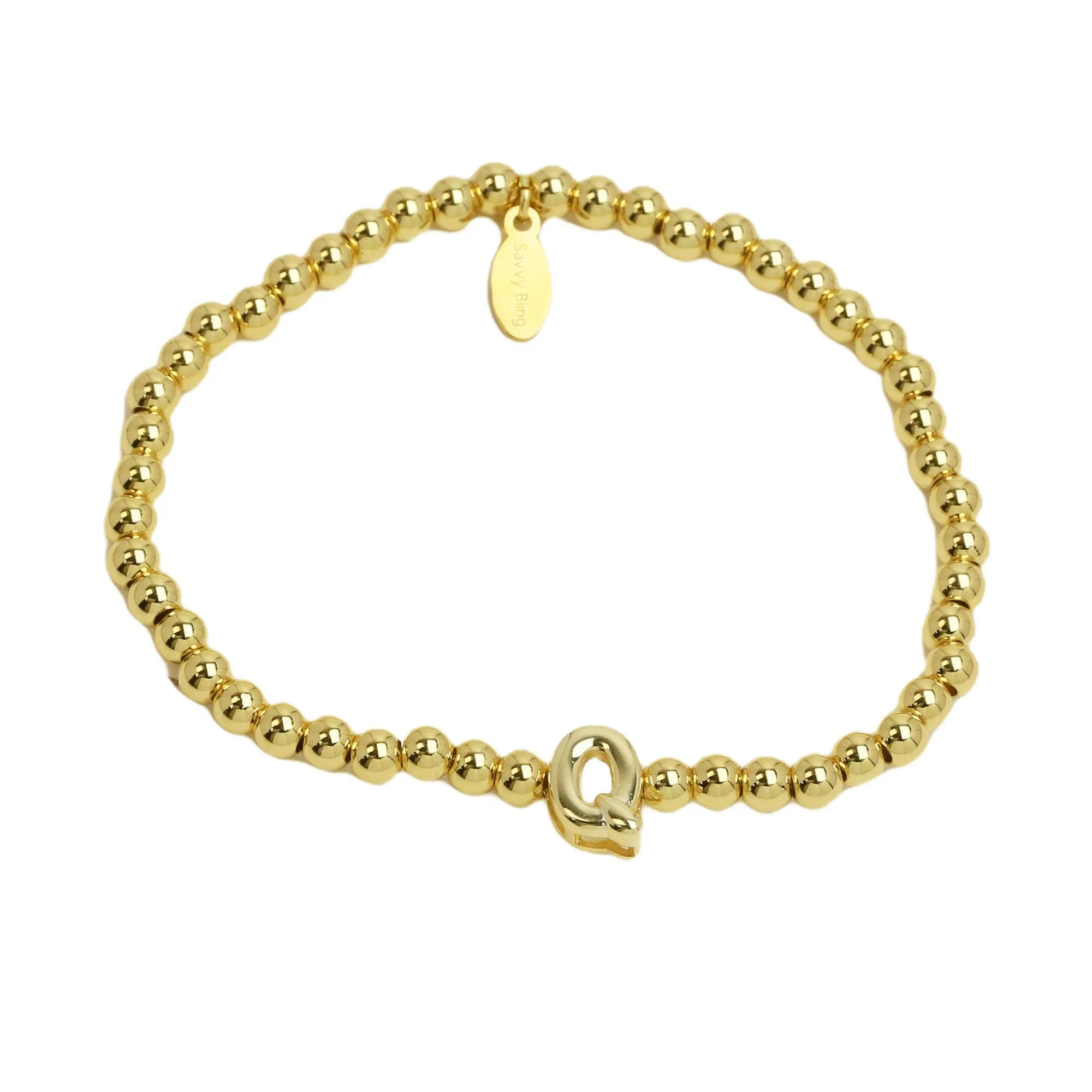 Initial Bubble Bracelet Gold Filled