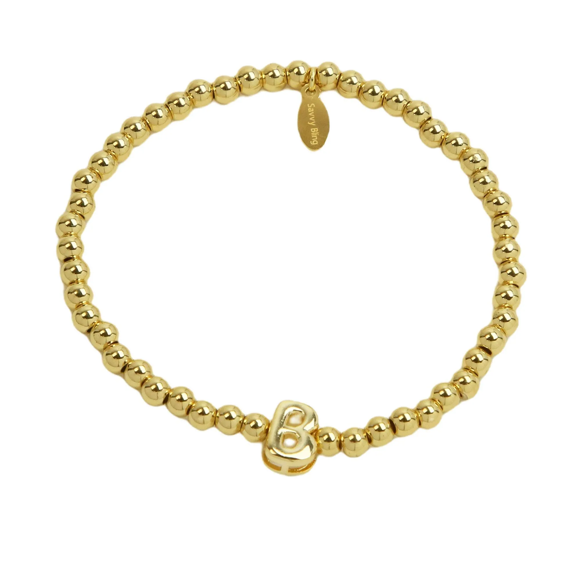 Initial Bubble Bracelet Gold Filled