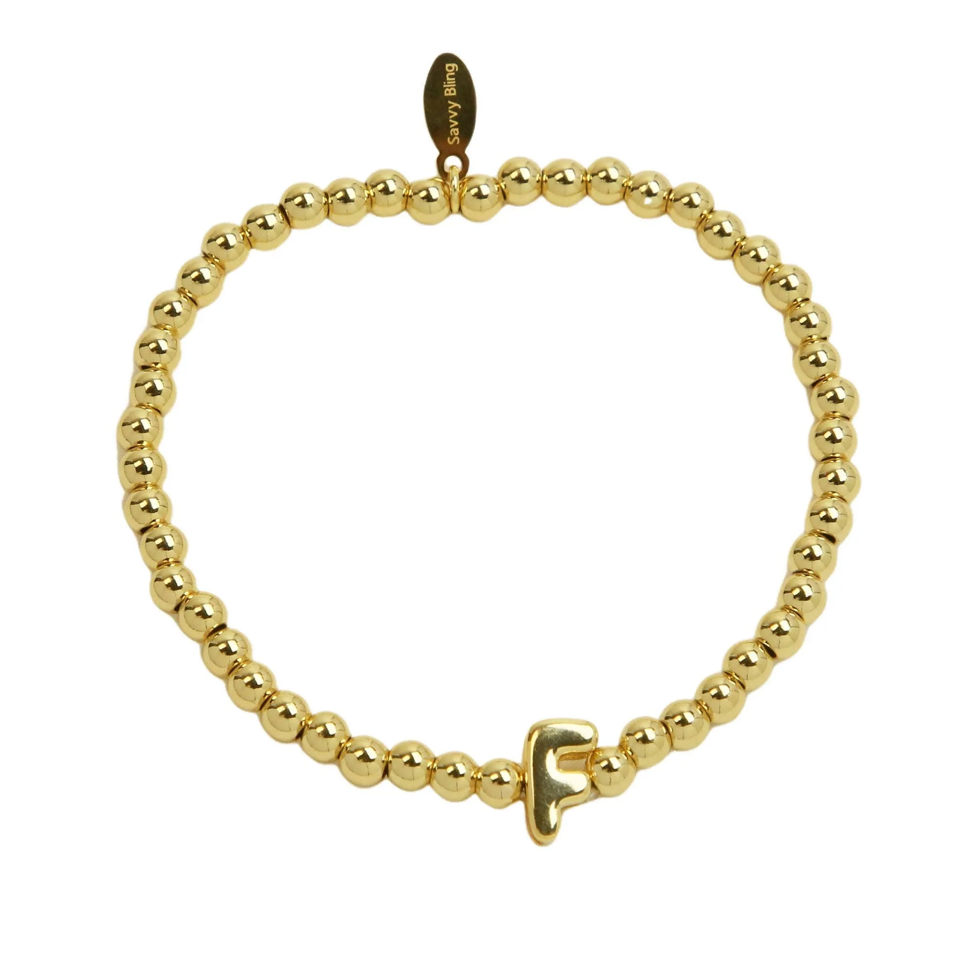 Initial Bubble Bracelet Gold Filled