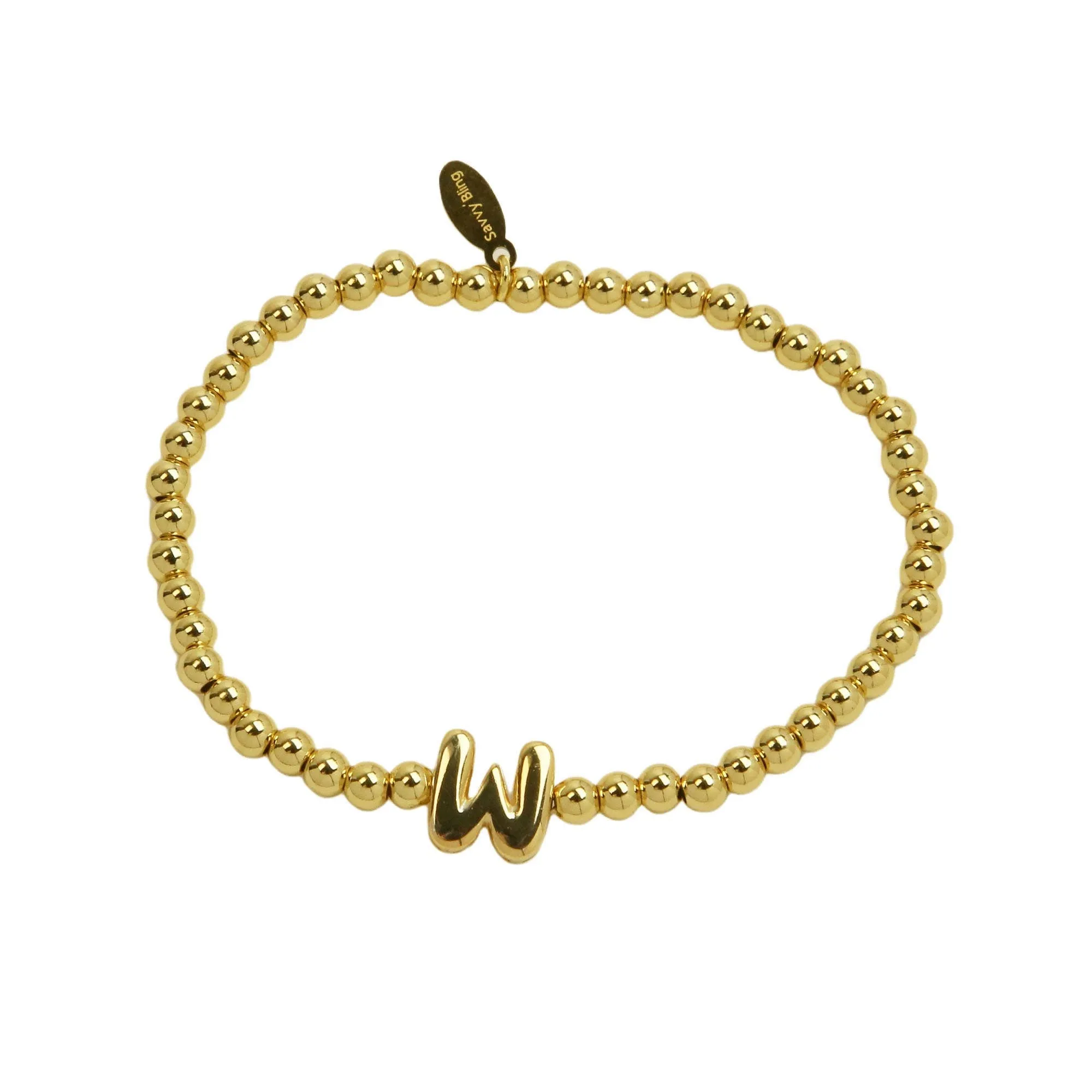 Initial Bubble Bracelet Gold Filled