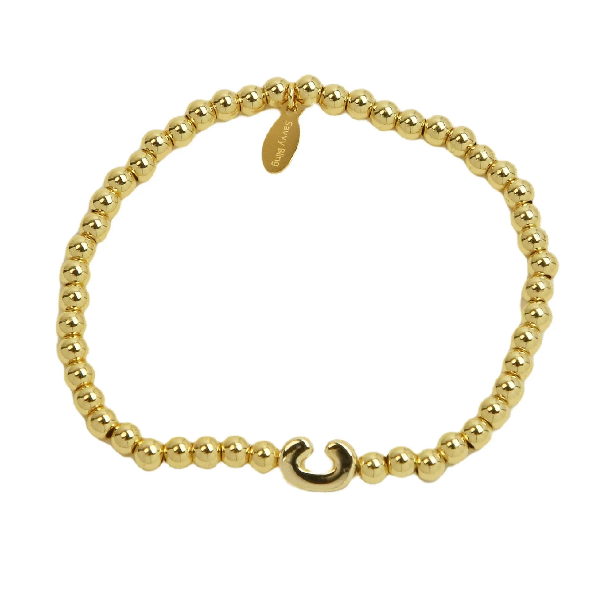 Initial Bubble Bracelet Gold Filled