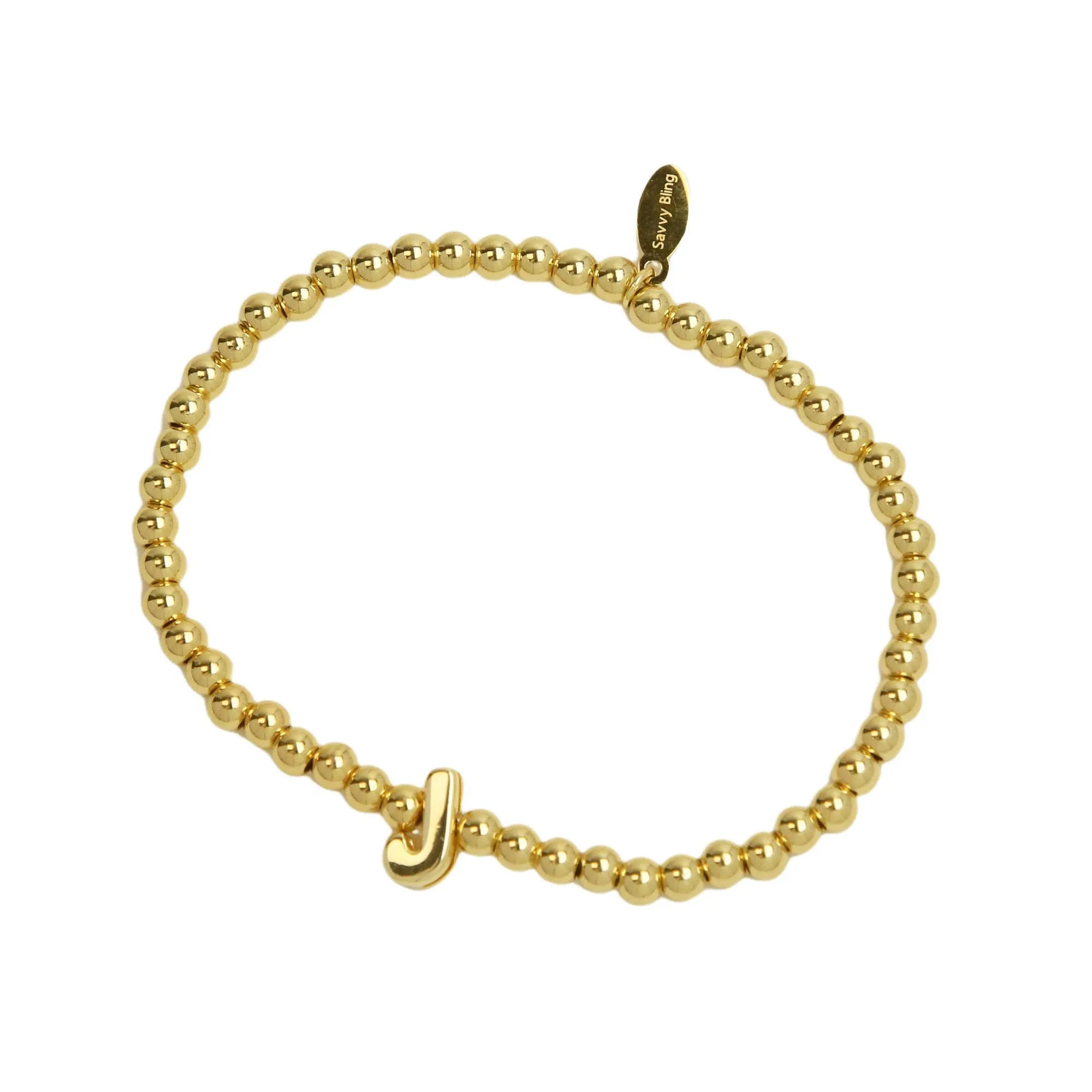 Initial Bubble Bracelet Gold Filled