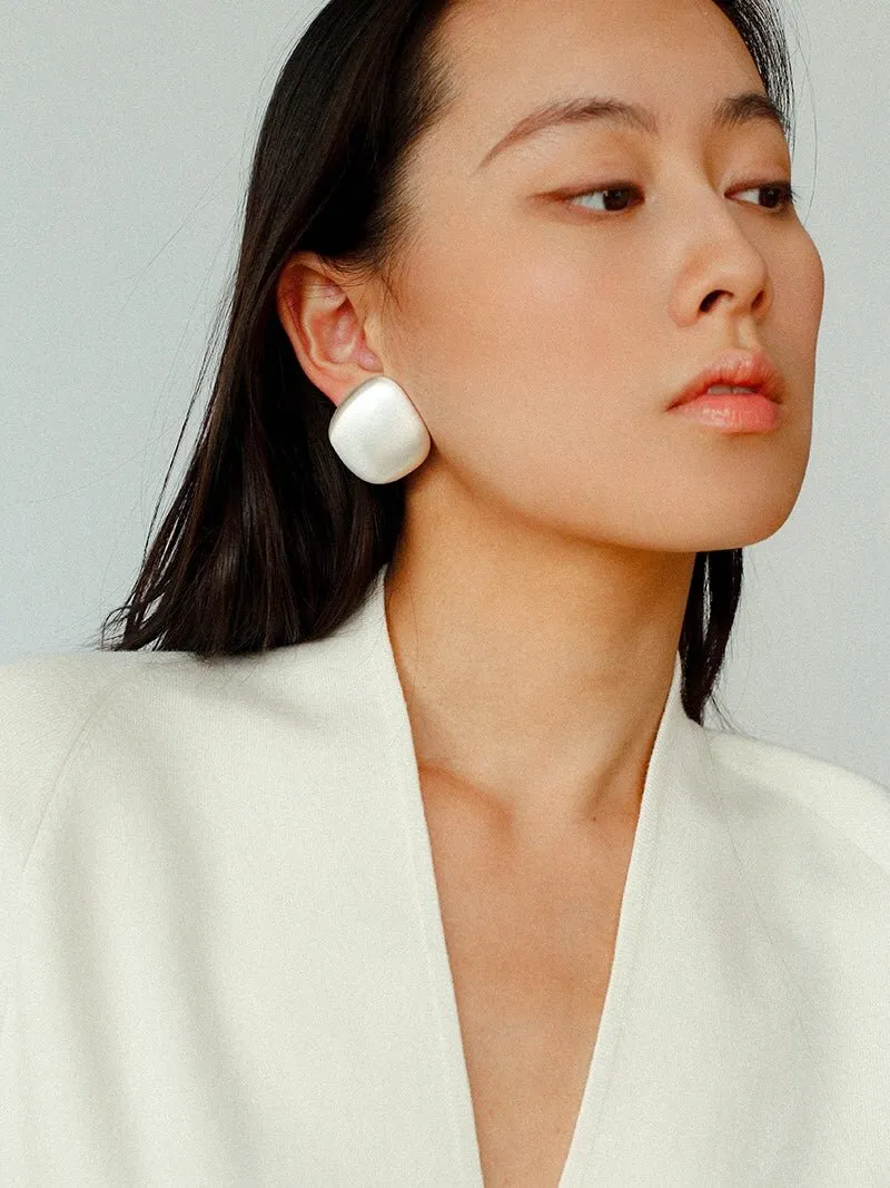 Irregular Geometric Brushed Large Earrings