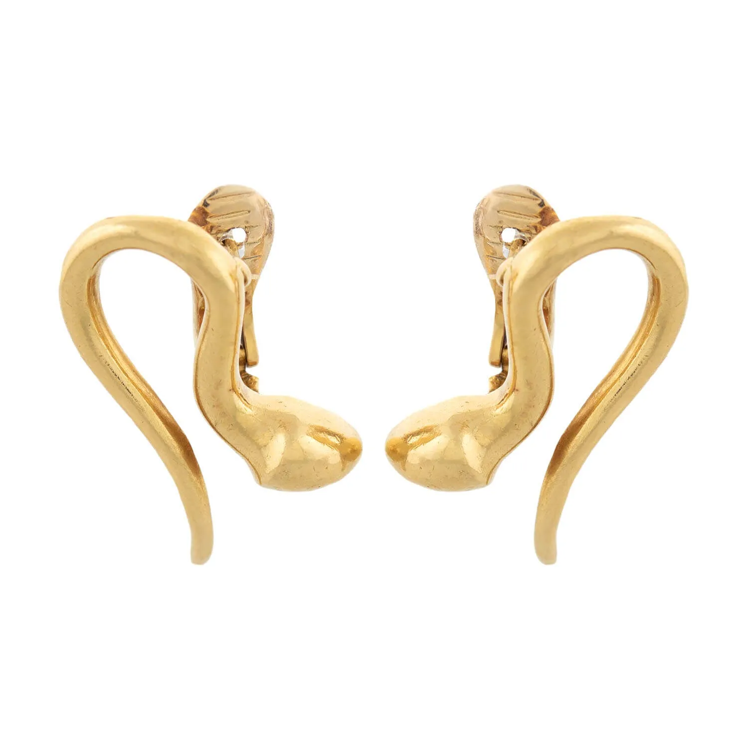 LALAOUNIS Estate 18k Gold Abstract Snake Earrings