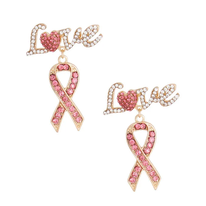 Love Heart Ribbon Earrings