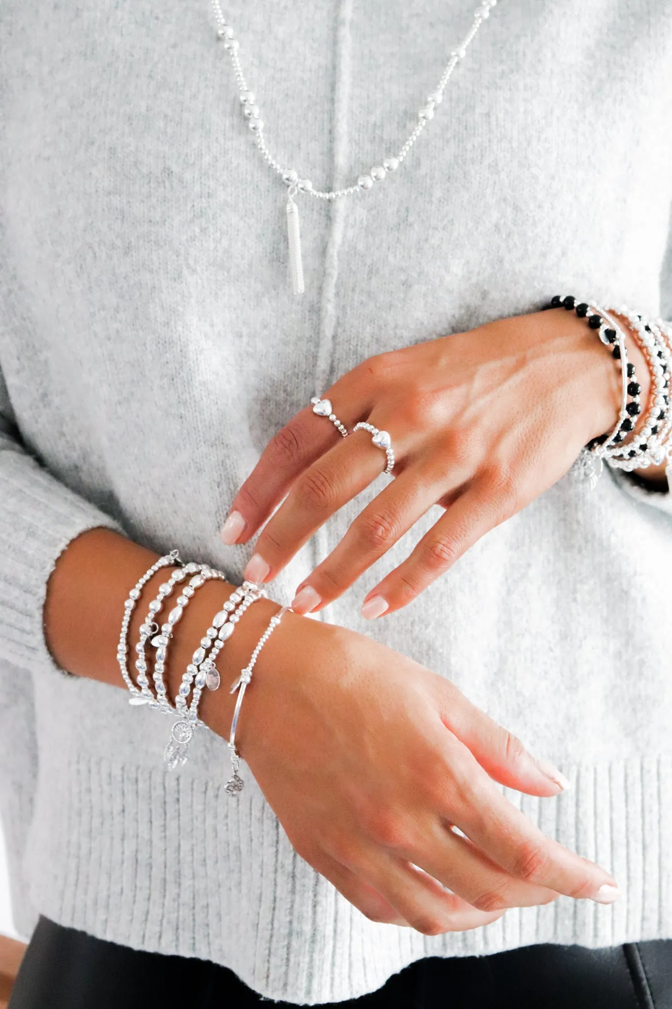 Love Noodle Sterling Silver Stacking Bracelet