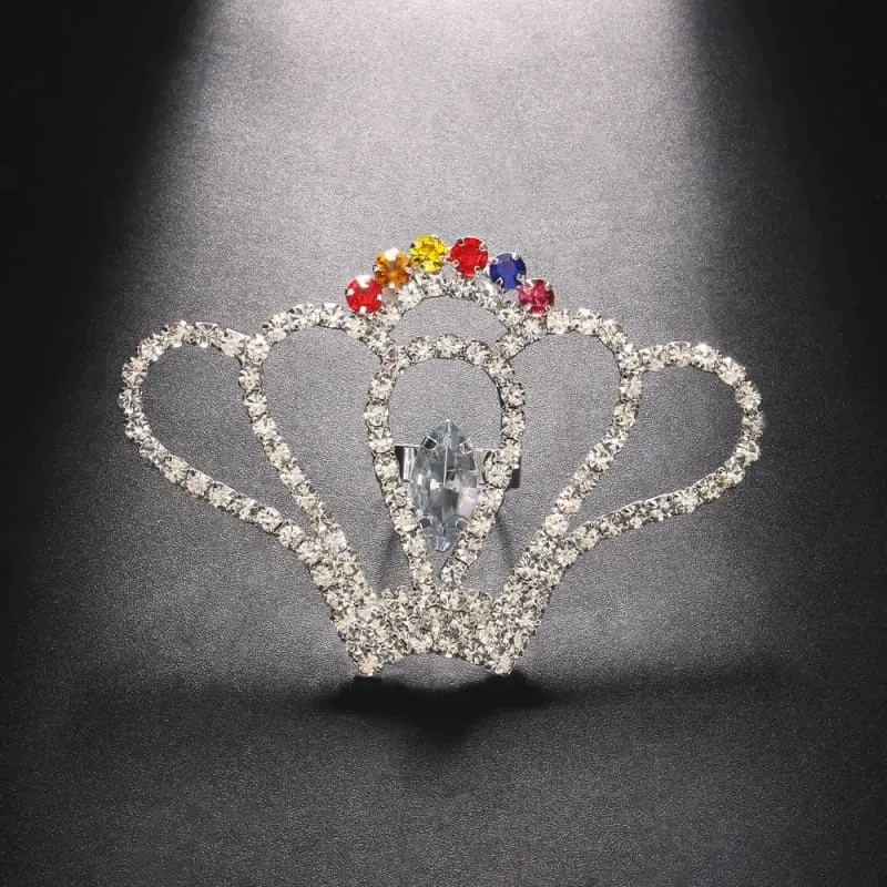 Luxury Rhinestone Oversized Adjustable Drag Queen Ring or Brooch