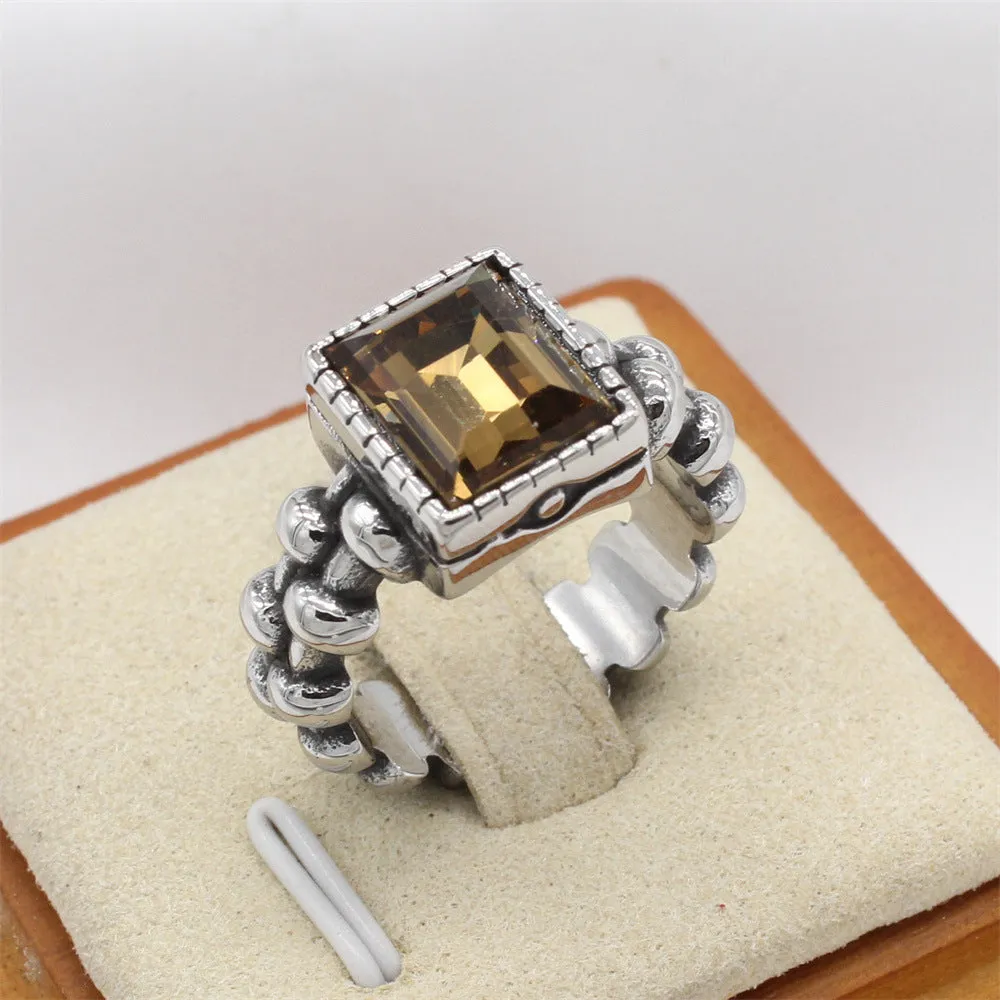 Luxury Titanium Steel Niche Rings for Men - European and American Style Cross-Border Wholesale