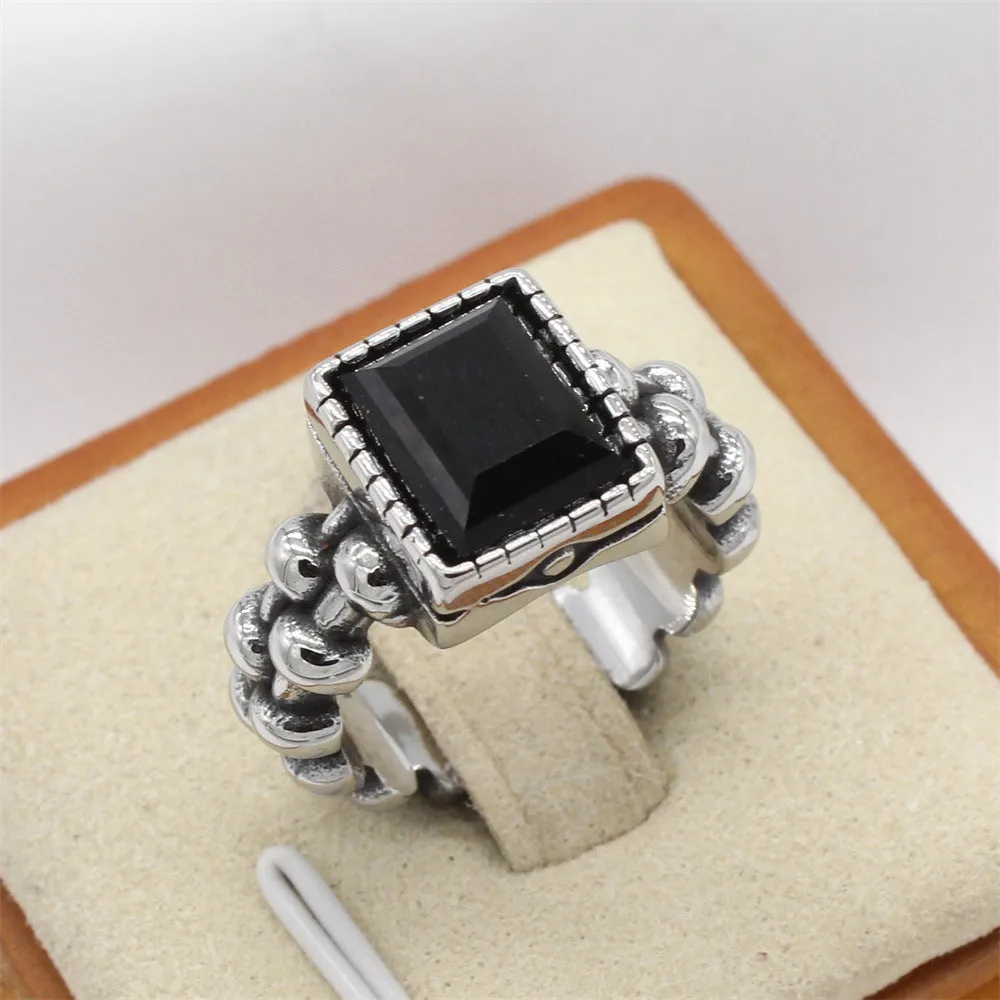 Luxury Titanium Steel Niche Rings for Men - European and American Style Cross-Border Wholesale