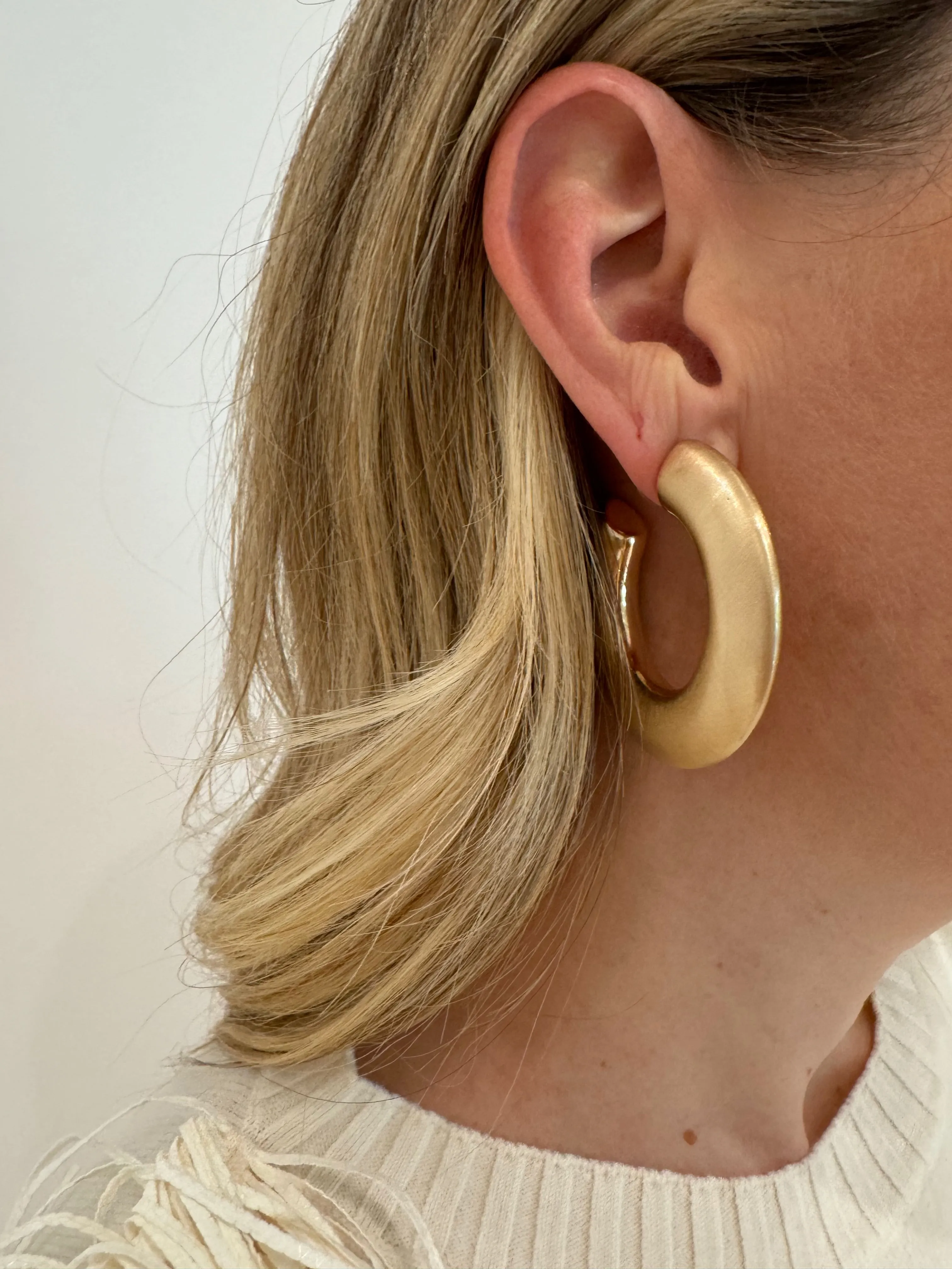 Martha Chunky Metal Tube Hoop Earrings