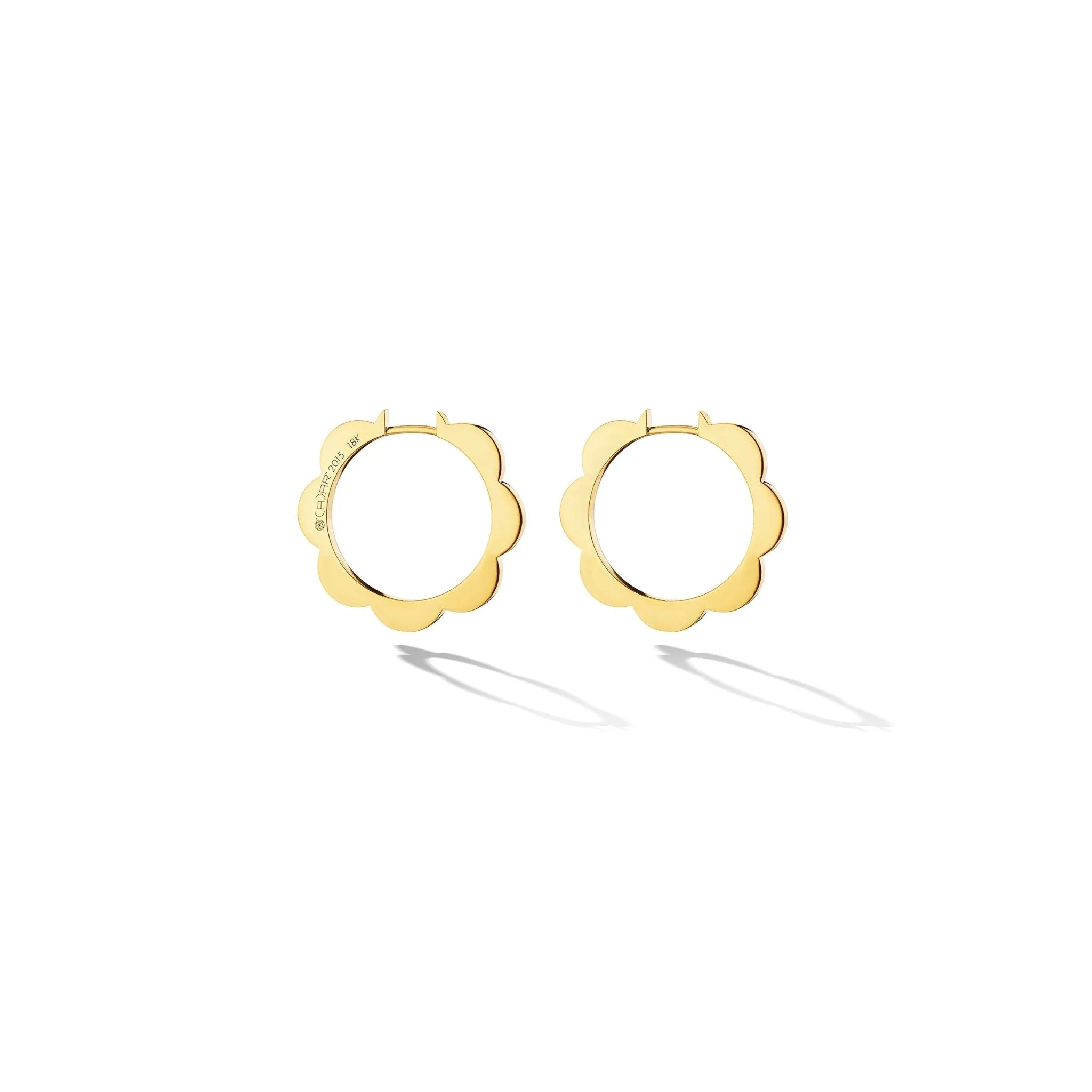 Medium Yellow Gold Triplet Plain Hoop Earrings