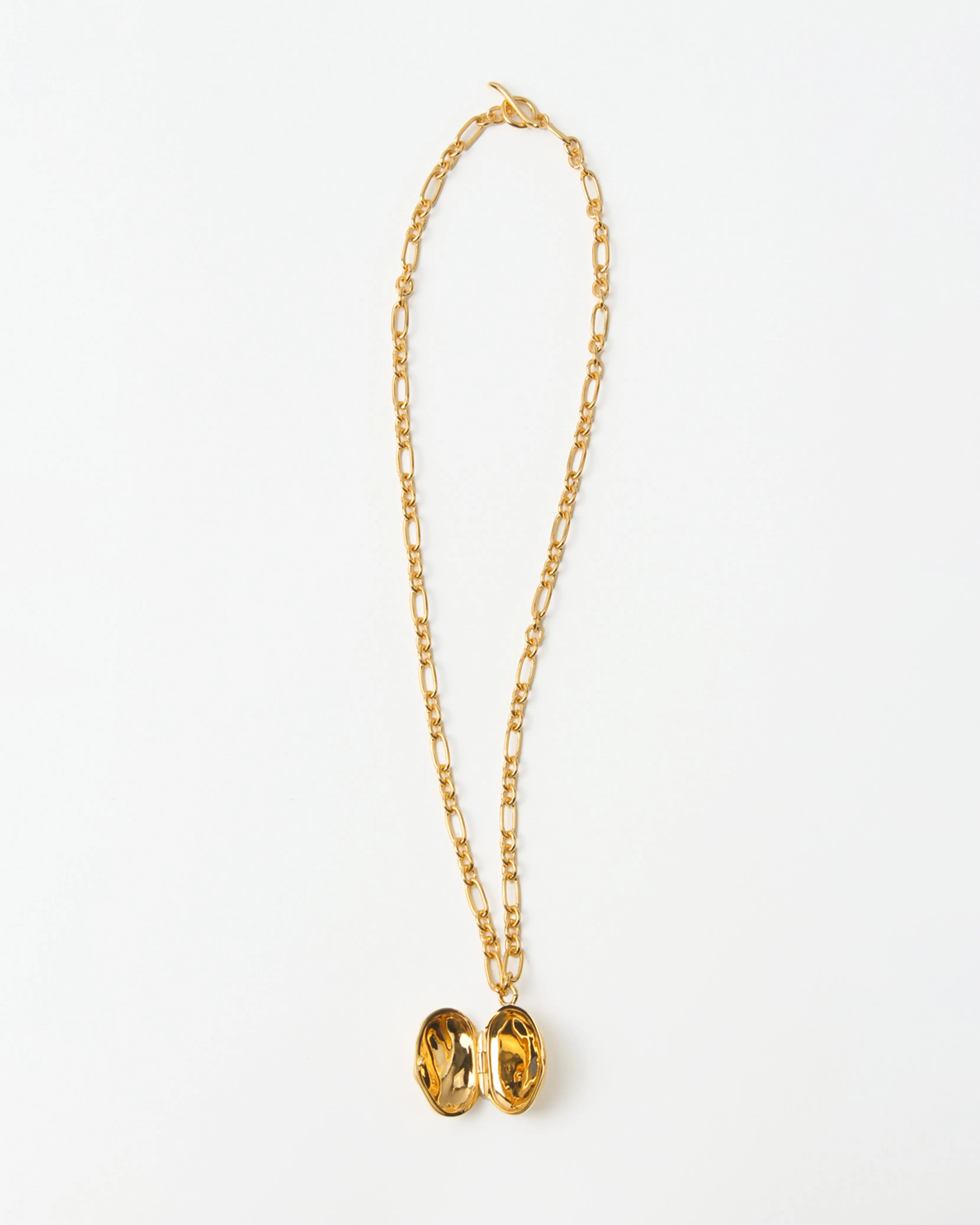 Molten Locket Necklace Gold Plated