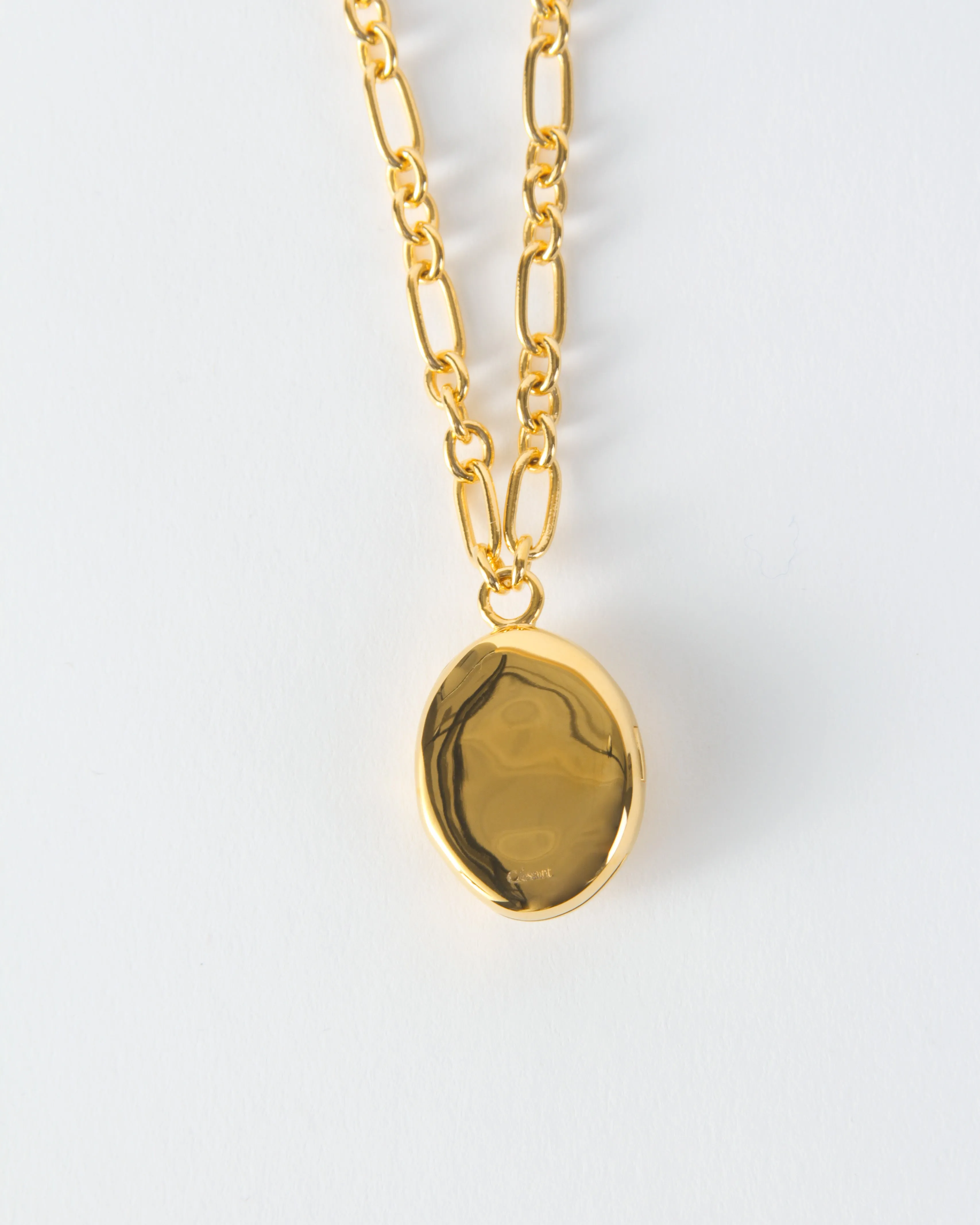 Molten Locket Necklace Gold Plated