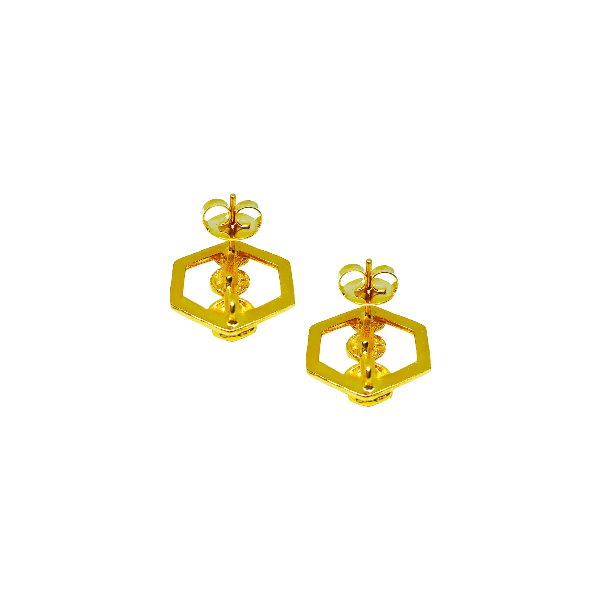 Mushroom Hexagonal Earrings