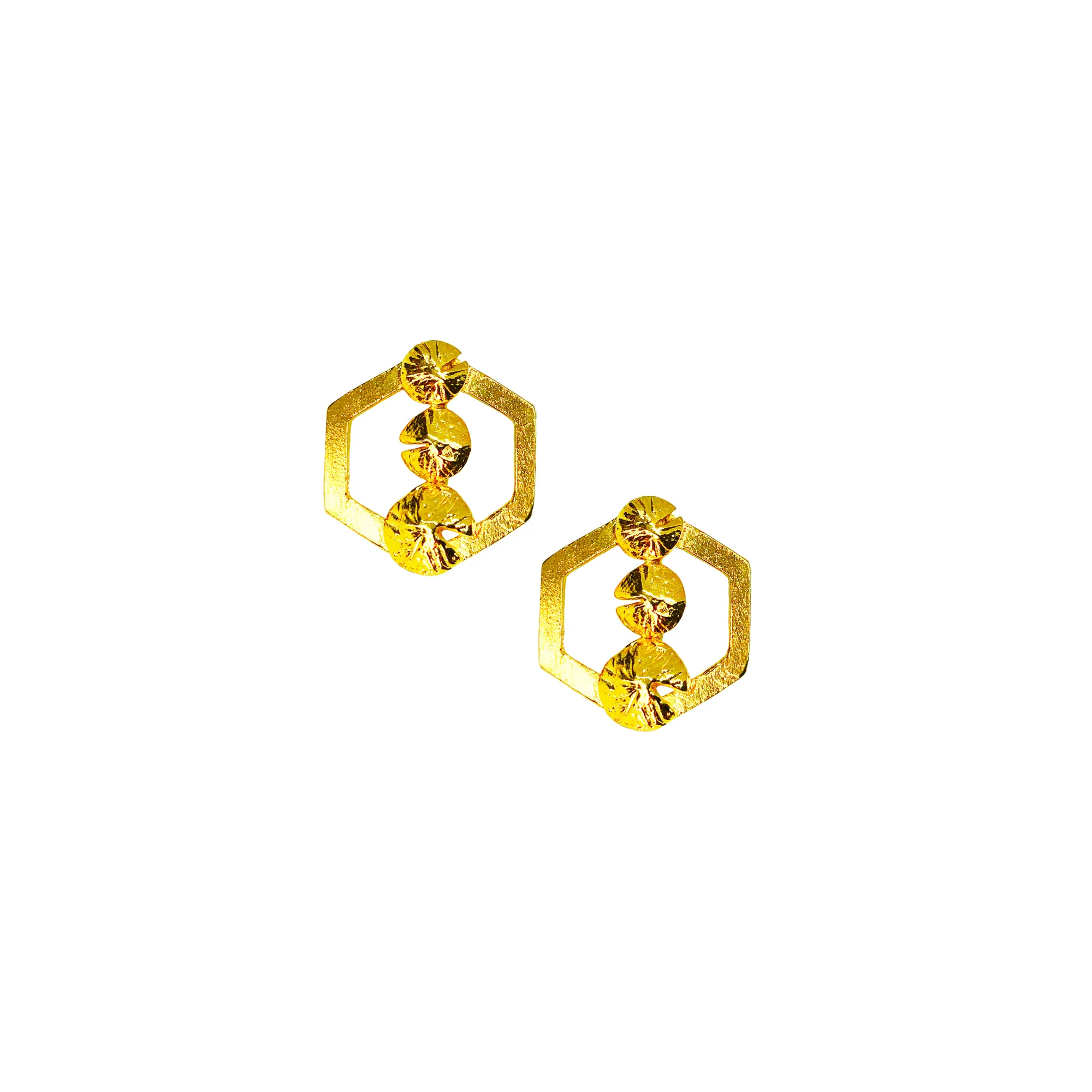 Mushroom Hexagonal Earrings