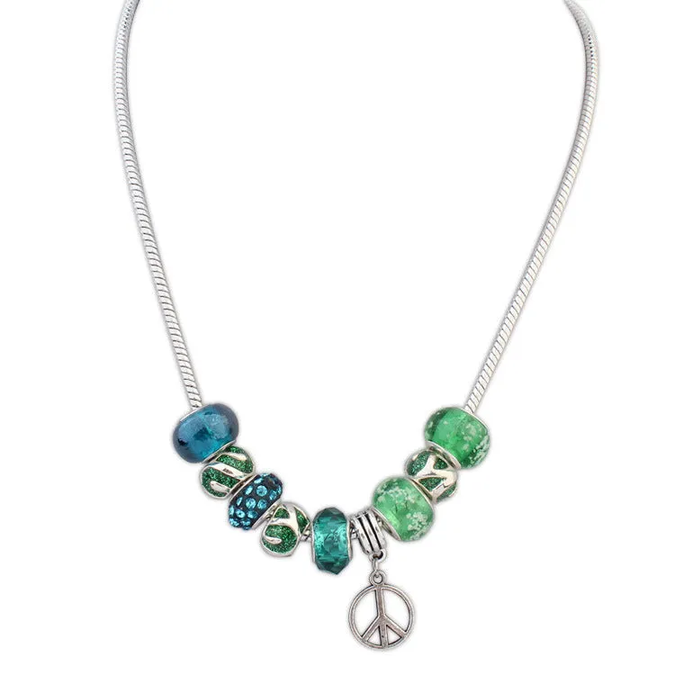 N2057 - Colorful Droplet Necklace