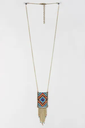 Native Beaded Pendant Necklace