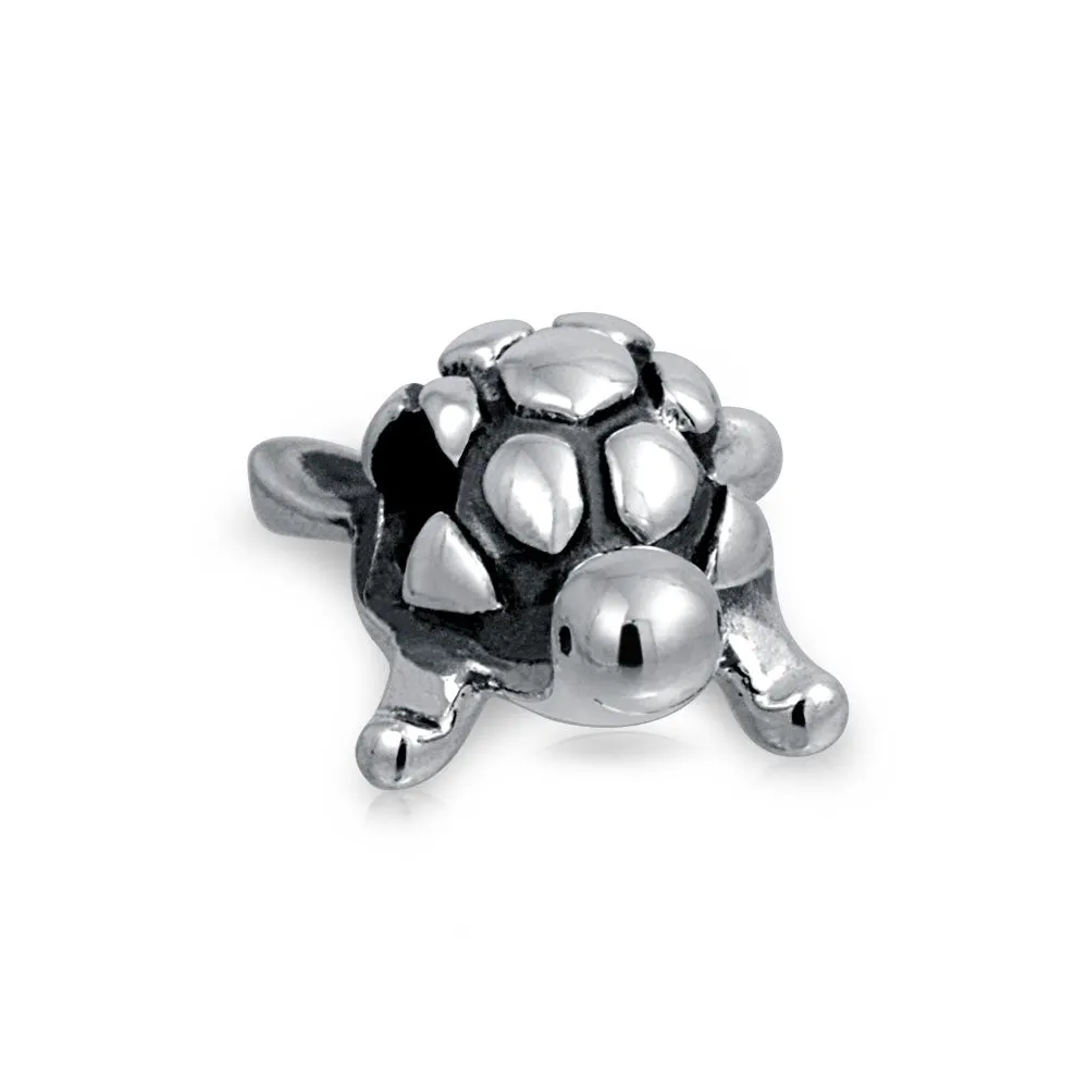 Nautical Tropical Sea Turtle Charm Bead Sterling Silver for European Bracelet