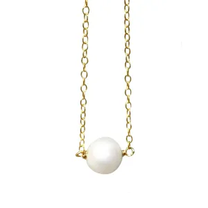 Necklace: A Single Genuine Pearl on a 14K Gold Filled Chain