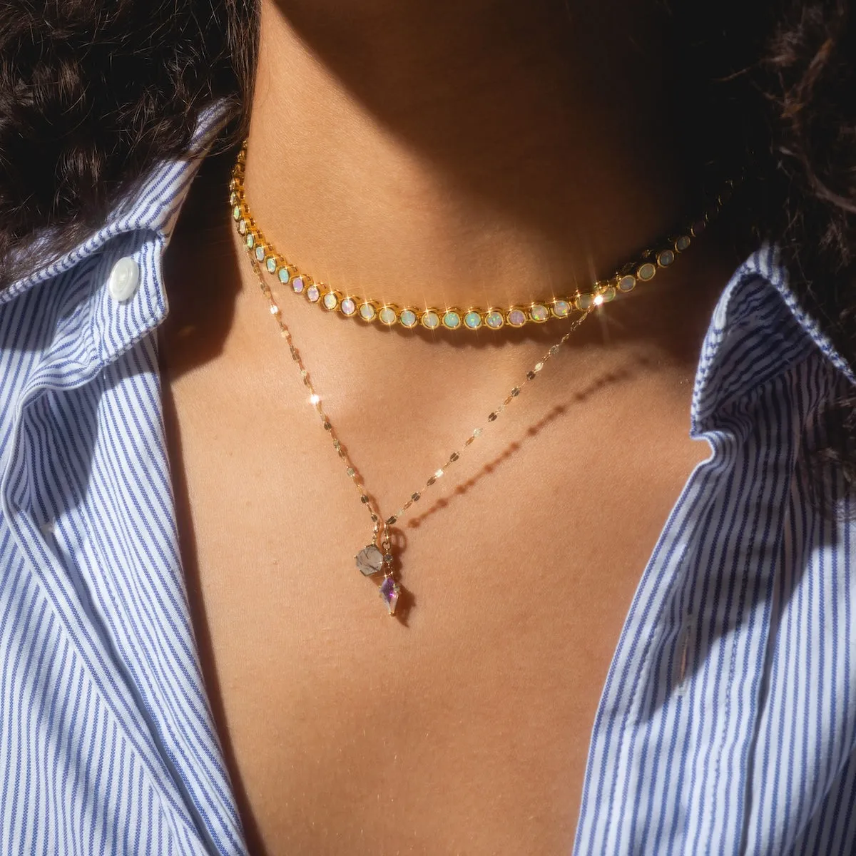 Opal Ombre Tennis Necklace