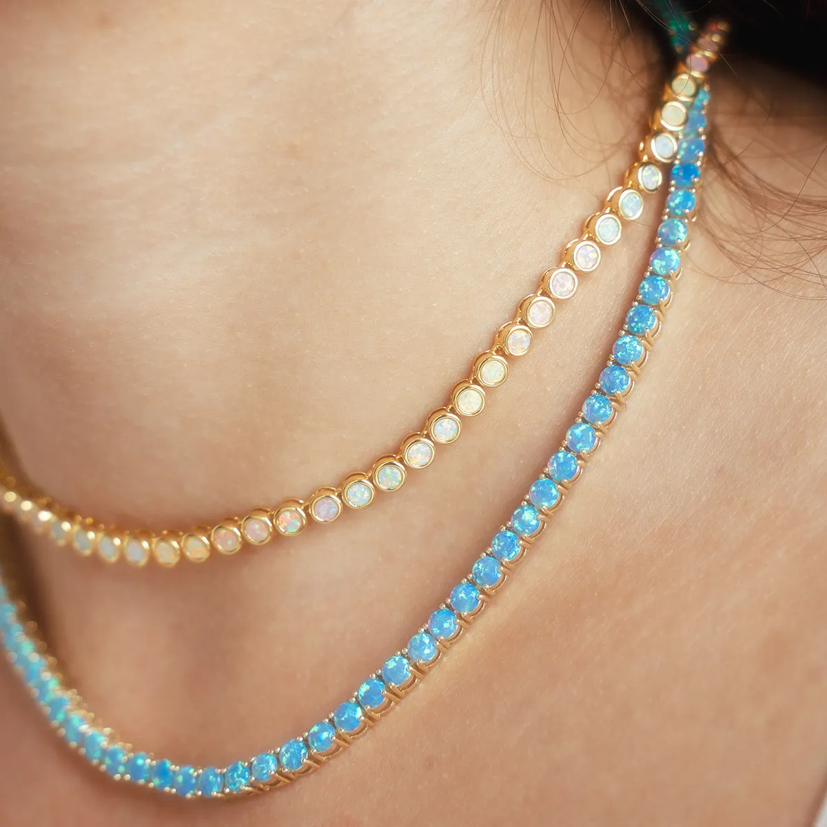 Opal Ombre Tennis Necklace