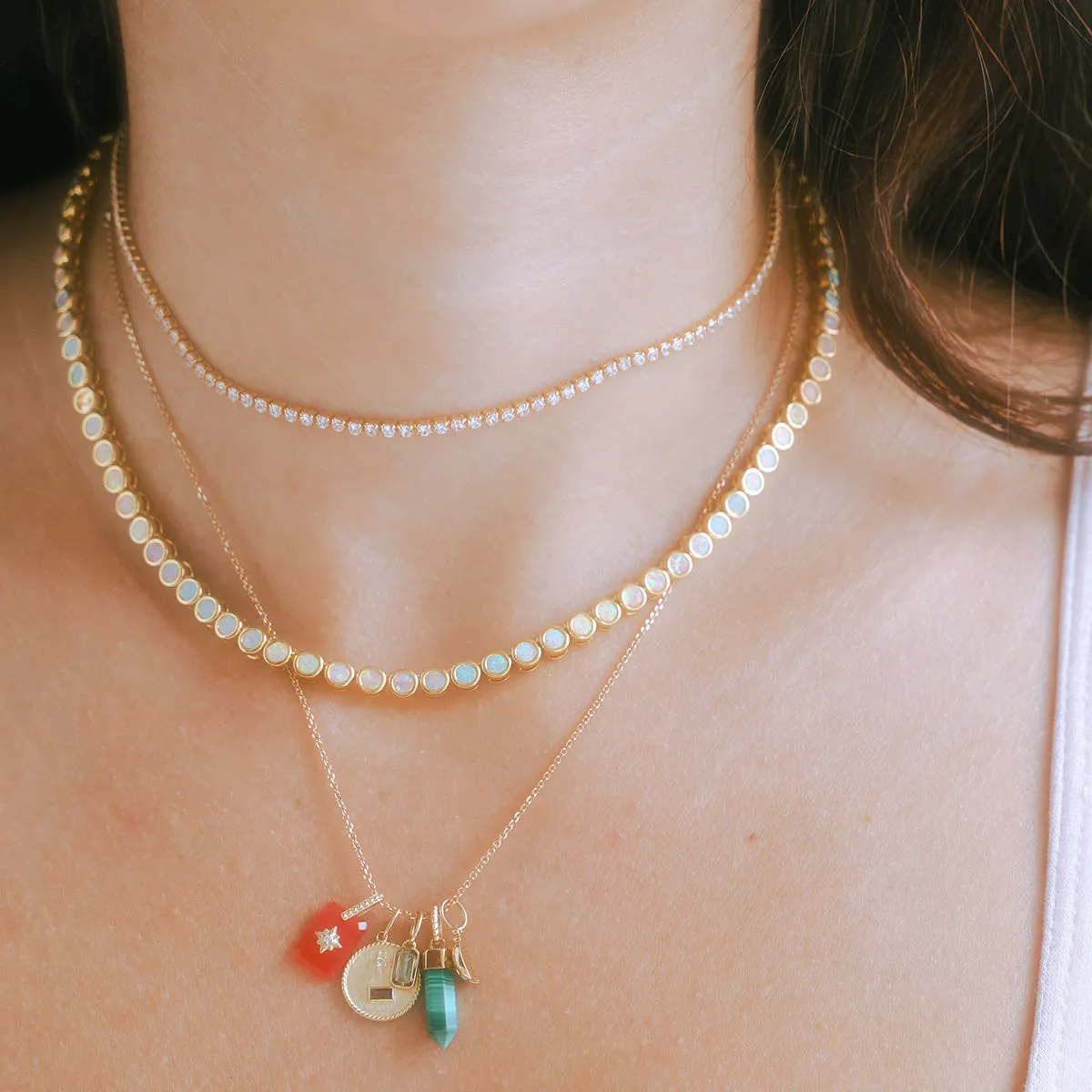 Opal Ombre Tennis Necklace