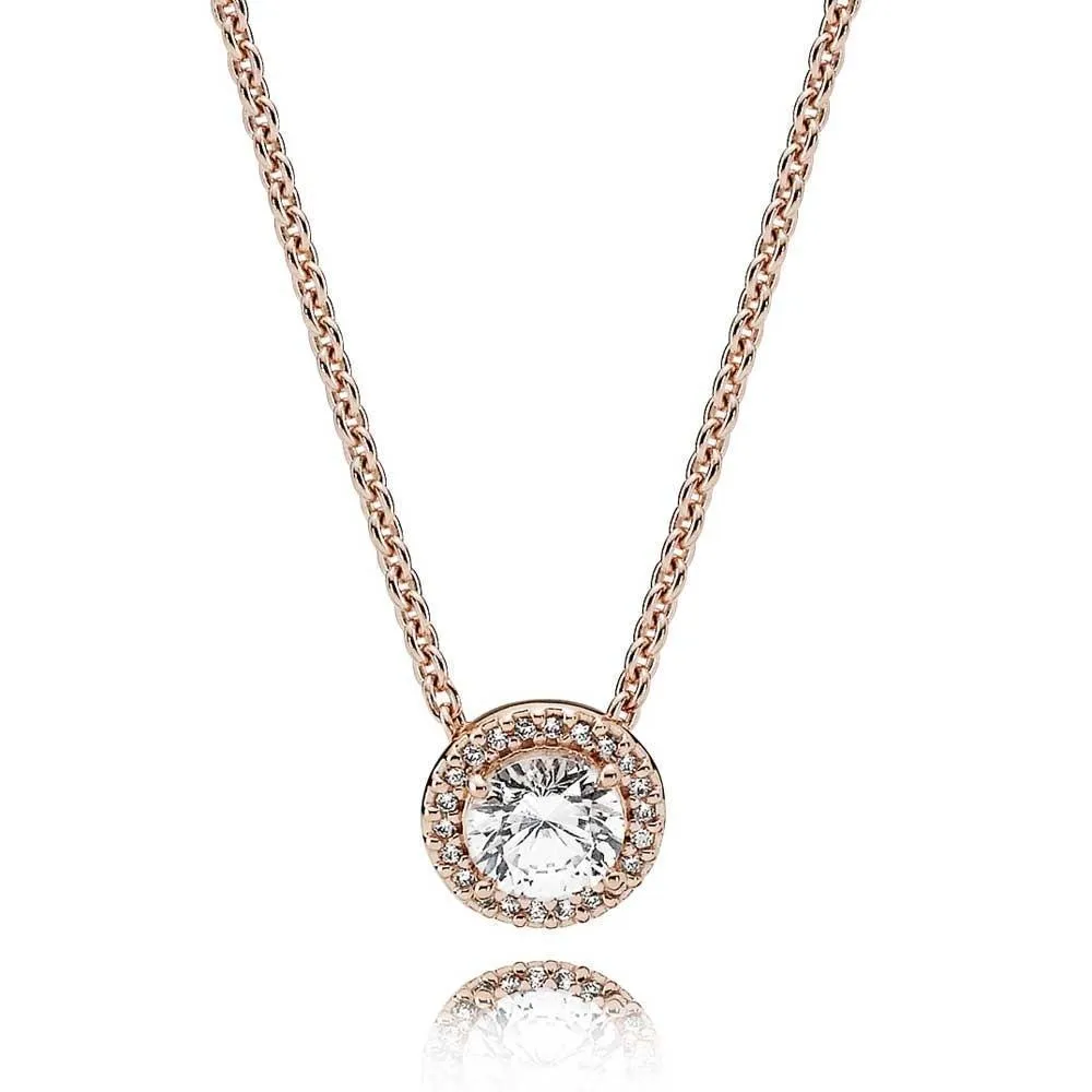 PANDORA Rose necklace with clear cubic zirconia